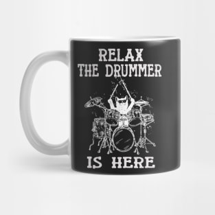 Relax The Drummer Is Here Cats Drums Mug